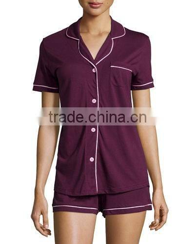 Plain pullover pajamas for women wholesale Modal/spandex fabric sleepwear