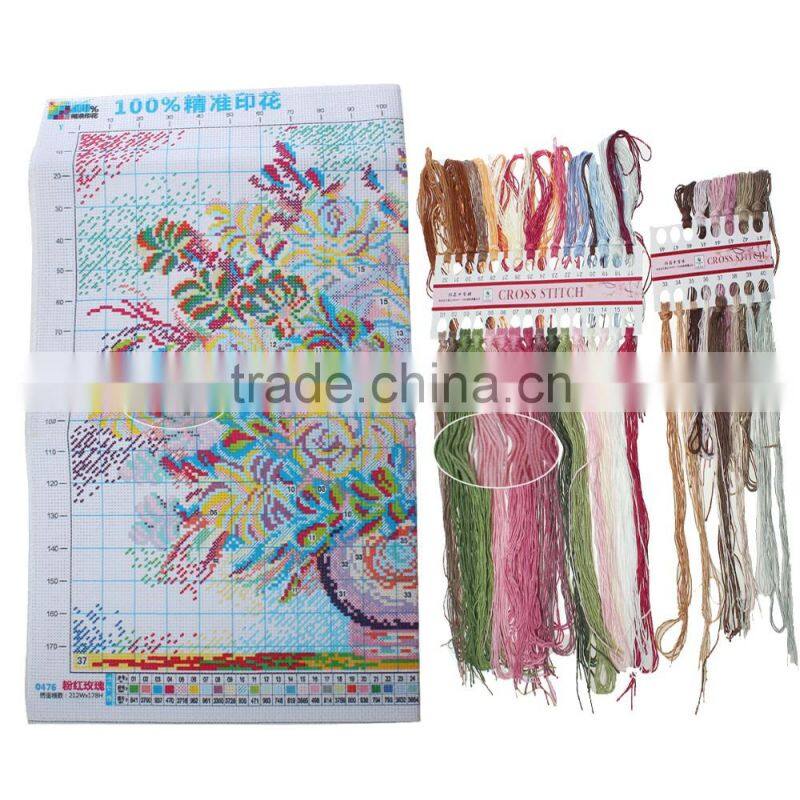 Wholesale Hand-Made Rectangle Rose Beautiful Flower Cross Stitch