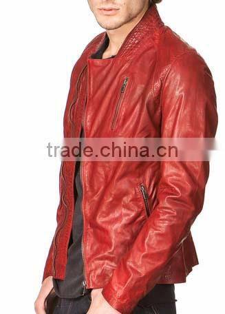 Bike leather jacket hight quality sheep skin slim fit