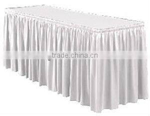 Table skirts with top cover and 100% polyester table skirts cover tabel linen