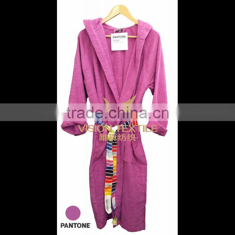 Luxury Women Hooded Microfiber Bathrobe