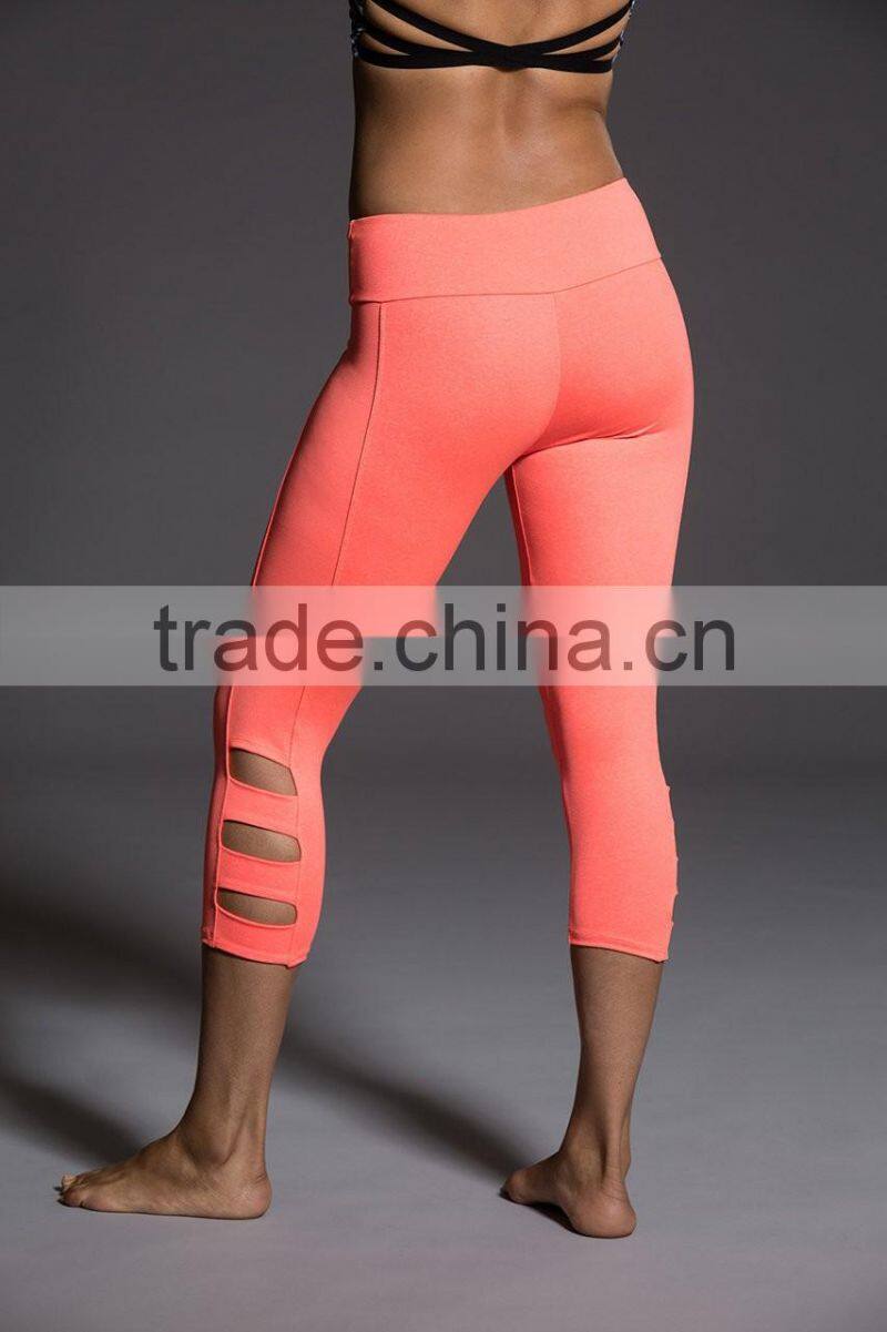 Factory Custom Dry Fit Supplex Lycra Capri Leggings Women Workout Pants