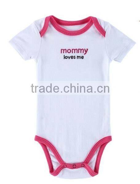 wholesale 100% organic cotton baby girl boy short sleeve bodysuits