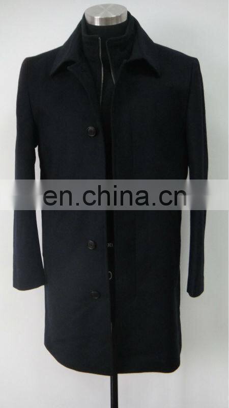 Black winter long mens trench coat