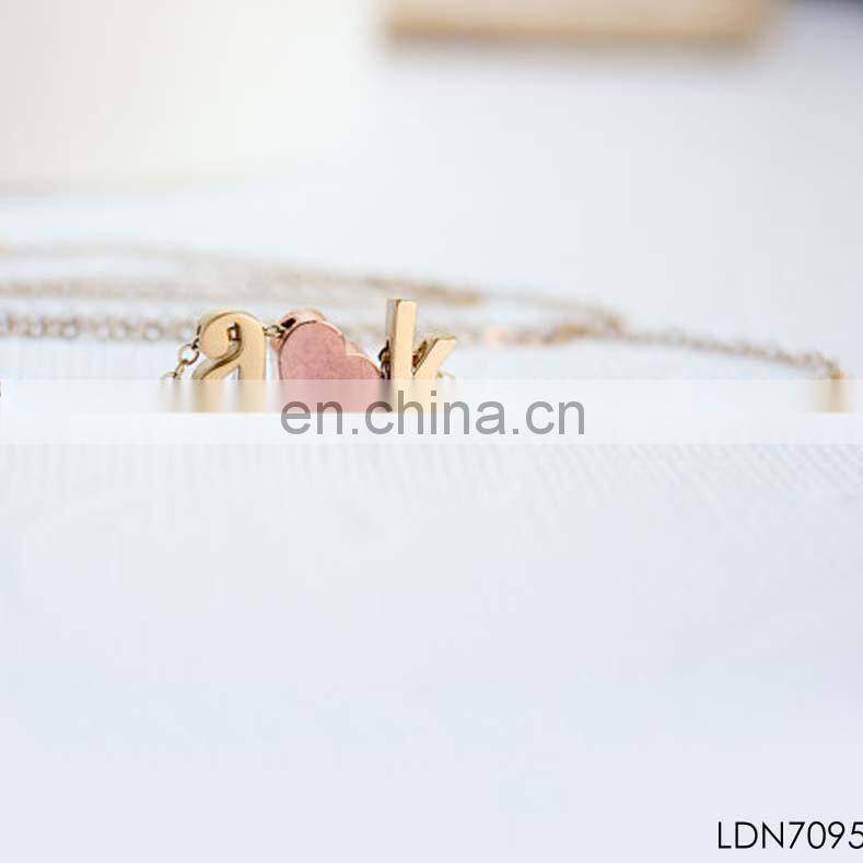 Valentine's Day gift love heart initial letter A-K pendant necklace