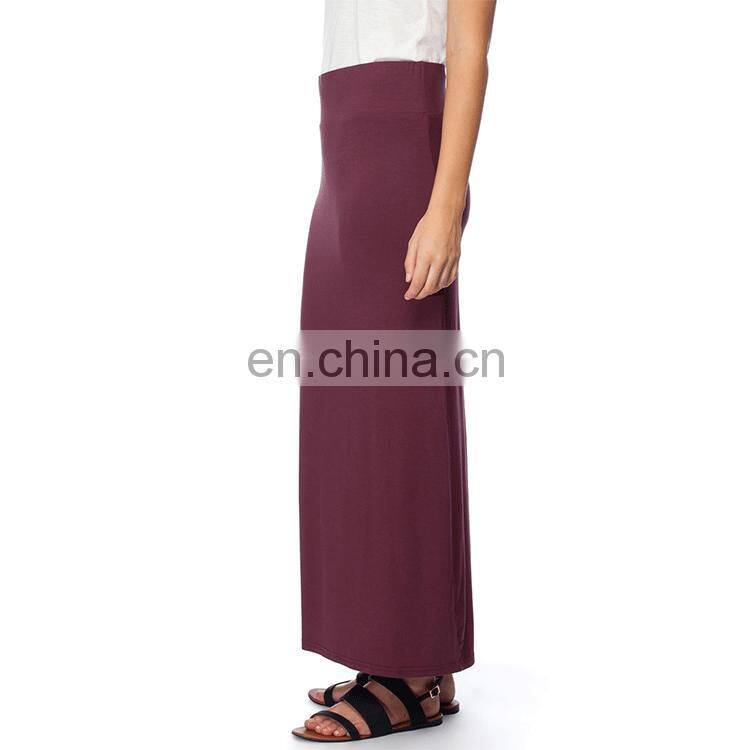 Wine Color Fashion Cotton long Skirt For Women