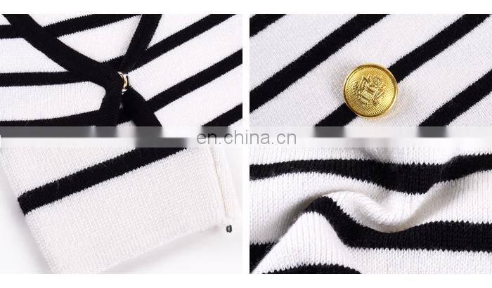 Striped sweater office cardigan long cardigan 2015 women Striped sweater