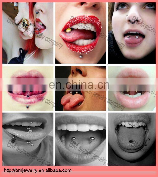 G23 Solid Titanium Curved Barbell eyebrow ring piercing body jewelry with Spikes