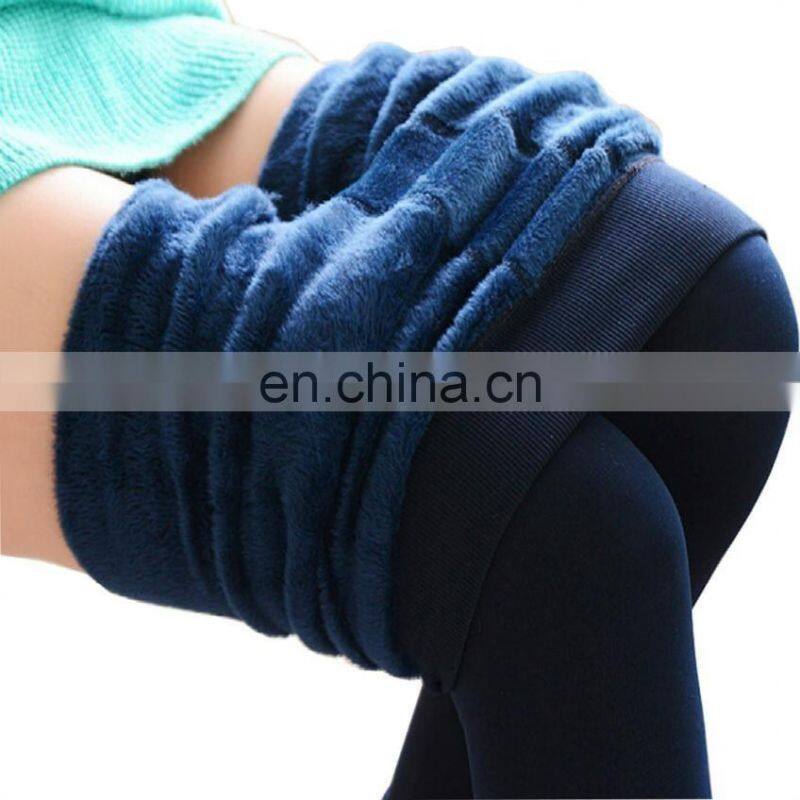 Super Elastic Warm Winter Women Velvet Knitted Seamless Slimming Winter Legging For Girls