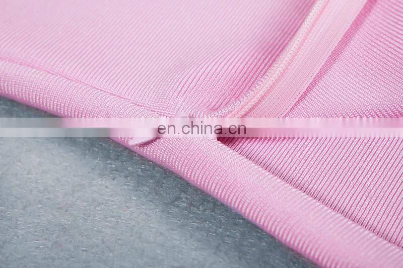 Amigo 2017 new designer pink halter backless sexy XXX bandage dress midi evening dresses for women party wear