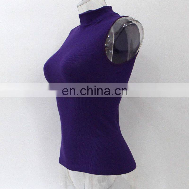 2015 simple style seamless vest half high collar and sleeveless clothing