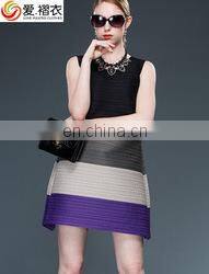 2017 Elegant Women clothes Fake two pieces bandage dress with lace design