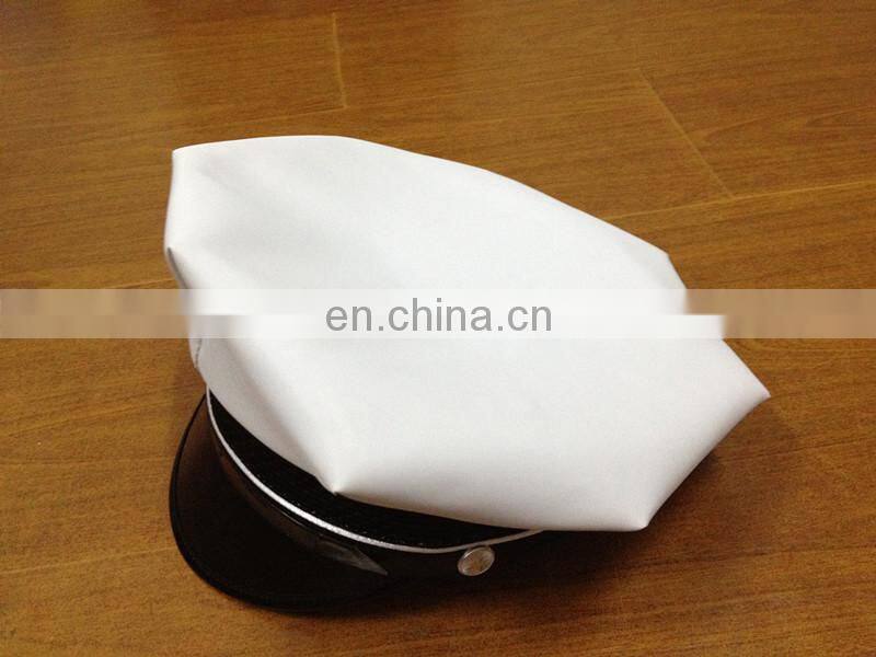 white aircraft dress cap or uniform cap with 8 brim