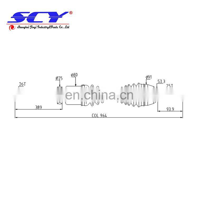 SCY CV Half Shaft Assembly 07-15 Suitable for Ford Transit Connect 2010-13 right