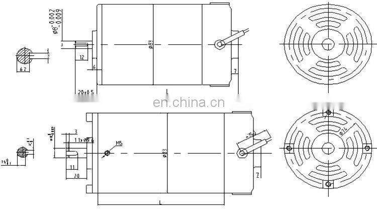OD 83 mm 220v 300w high speed permanent magnet electric dc motor BMM322