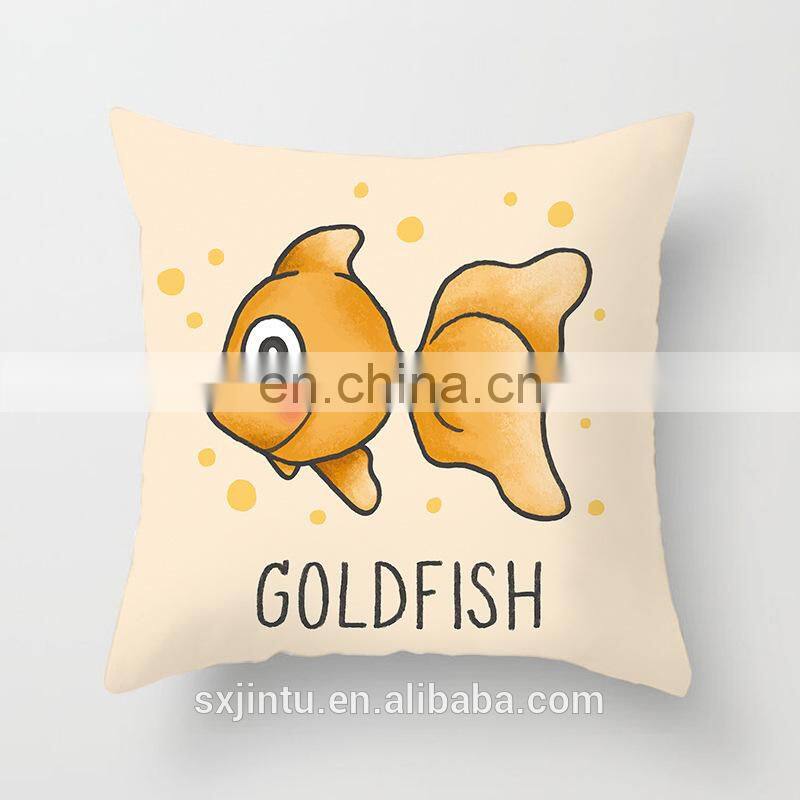 Custom cute Printed pillow Cartoon Animal Linen/Cottton Linen Pillow cover