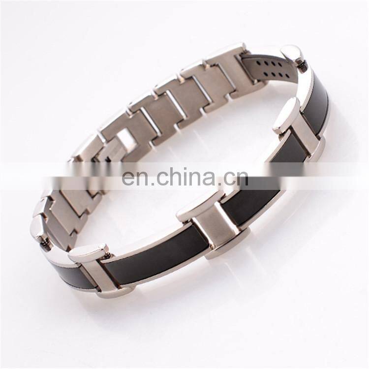 Custom logo bio bracelet energy care health major stainless magnetic bracelet