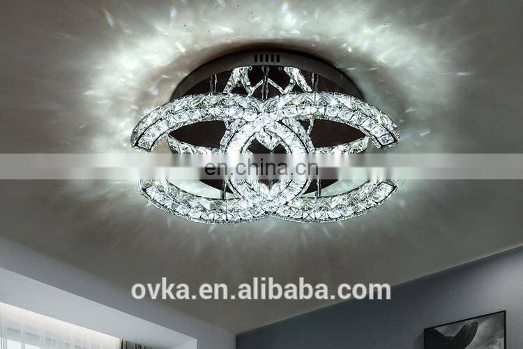 Luxury three-sided crystal ceiling lamp clear crystal lamp