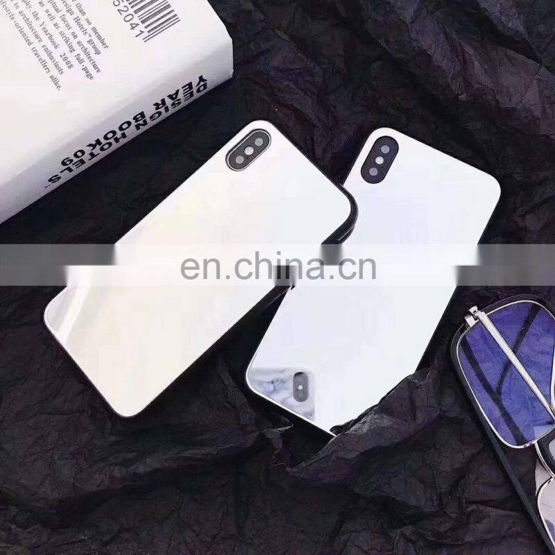 Retail Packaging Phone Case For Iphone X Mobile Shell Personality Ip8/7Plus Mirror Glass 6S Anti Radiation Fuzzy Phone Case