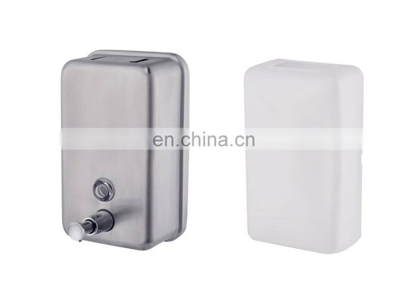 NEW square shape double dual 304 stainless steel liquid soap lotion dispenser for restaurant