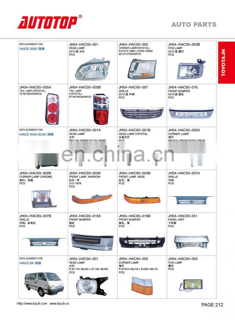 CARVAL/JH/AUTOTOP AUTO PARTS FOR TOYOTA HIACE WAN 93/94
