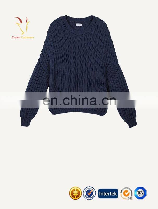 Thick 5GG Knitted Women Pullover Sweater Fashion Knitwear