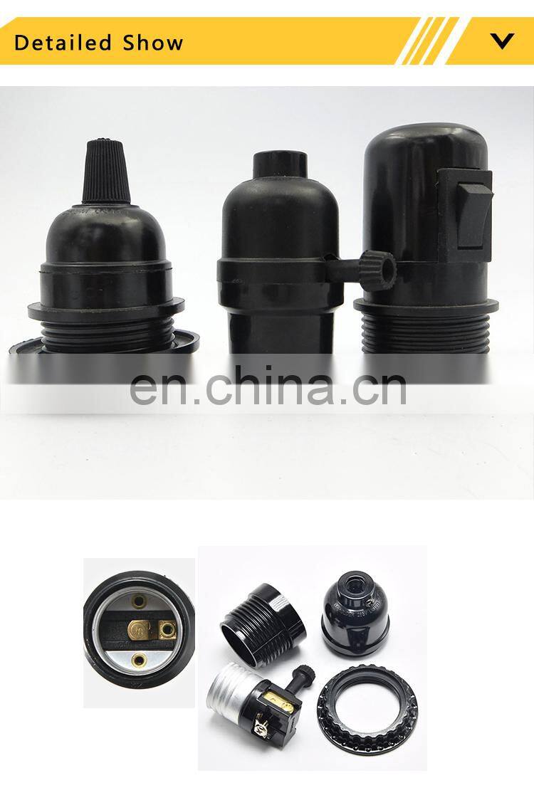 Good Quality E27 Lamp Socket CE Black Bakelite Lampholder