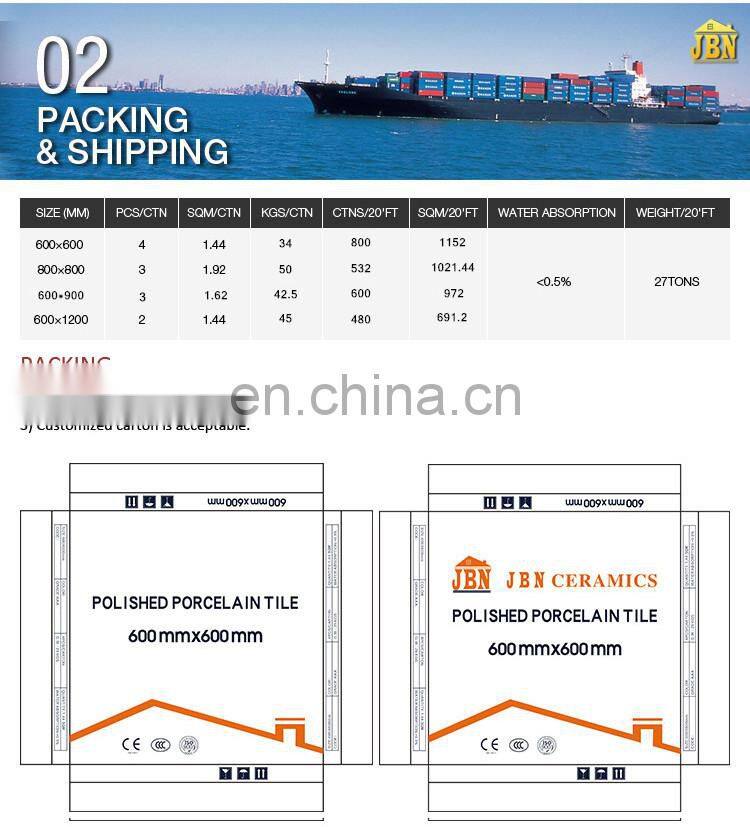 Full Polished gray glossy glazed porcelain tile