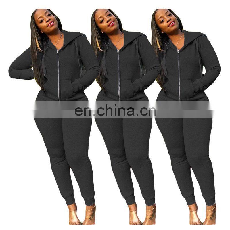 Manufacturers wholesale plus size women's spring and autumn home wear casual 2-piece suit custom sports suit S-5XL