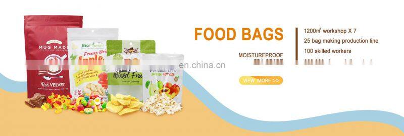 China gold supplier printed stand up dog food packaging mylar bags custom window with resealable zipper