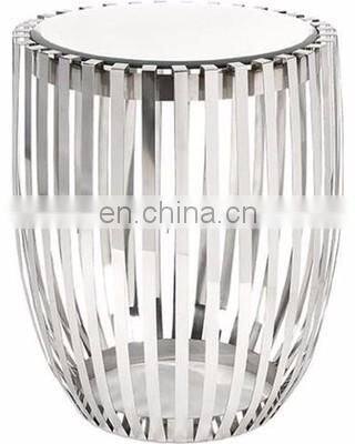 hamerred shiny polished metal stool