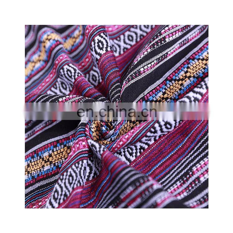 Manufacturers spot polyester-cotton jacquard fabric with fine-dense stripes fashion ethnic clothing luggage fabric