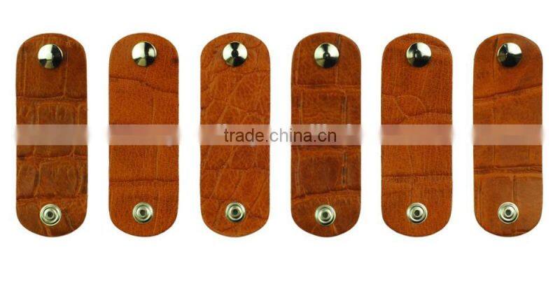 High Quality Gift Genuine Leather CLIPS Cable Tidy Data Cable Storage LEATHER CORD ORANGIZER