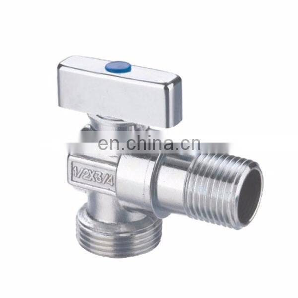 stainless steel 1/2 brass seat ms 3 ways ball faucet globe stop angle valve for hot water cold water