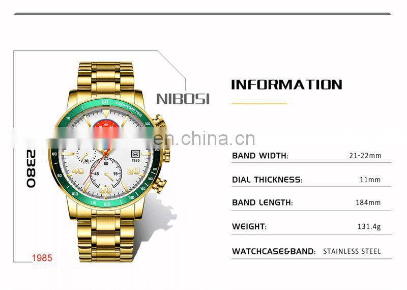 New Arrival NIBOSI Men Watch Top Brand Fashion Watches Relogio Masculino Military Quartz Wrist Watches Hot Clock