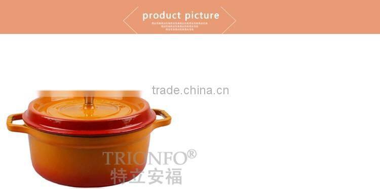 Factory price Trionfo orange pot pre-seasoned cast iron cookware enameled hot pot