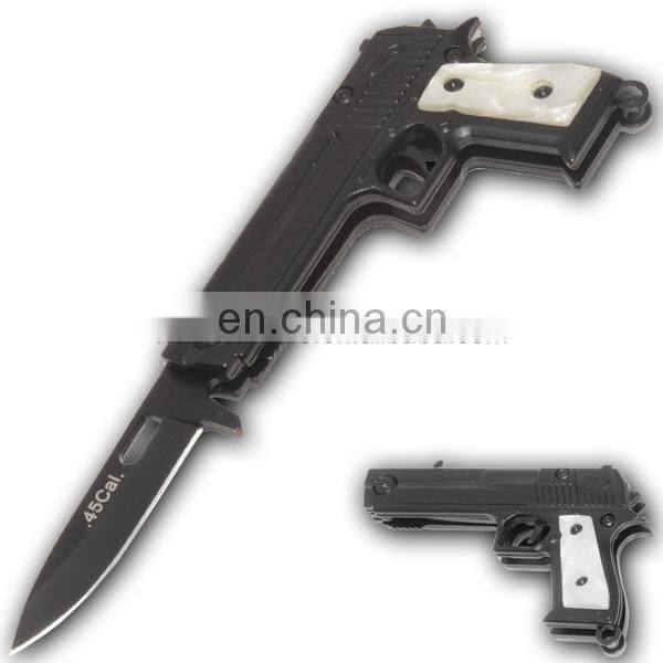 5.9 Inch Gun Shaped Aluminum Handle Mini Folding Camping Cheap Pocket knife