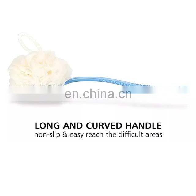 Custom 2-in-1 Soft Bristle Back Shower Long Handle Bath Brushes And Sponges