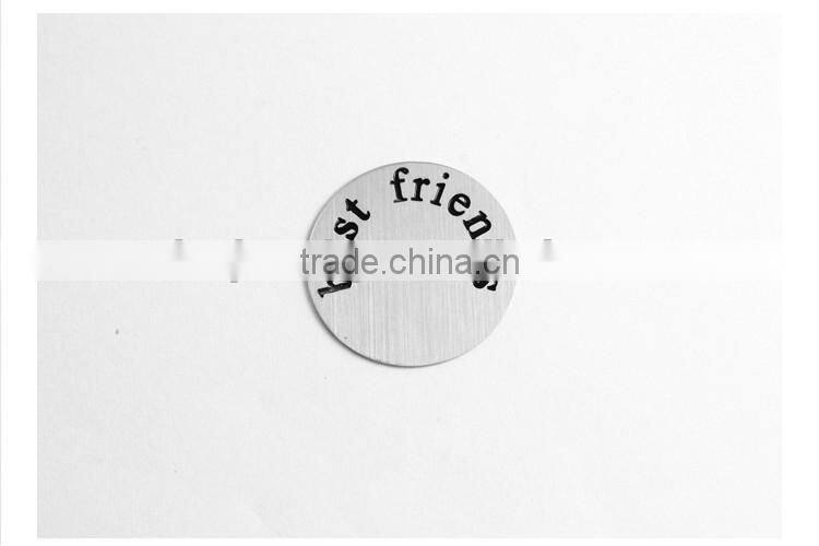 Floating lockets plates 2016 new trendy stainless steel window plate "best friends"
