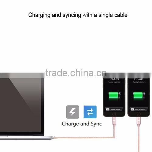 Original MFI fabric braided cell phone data cable round usb cables