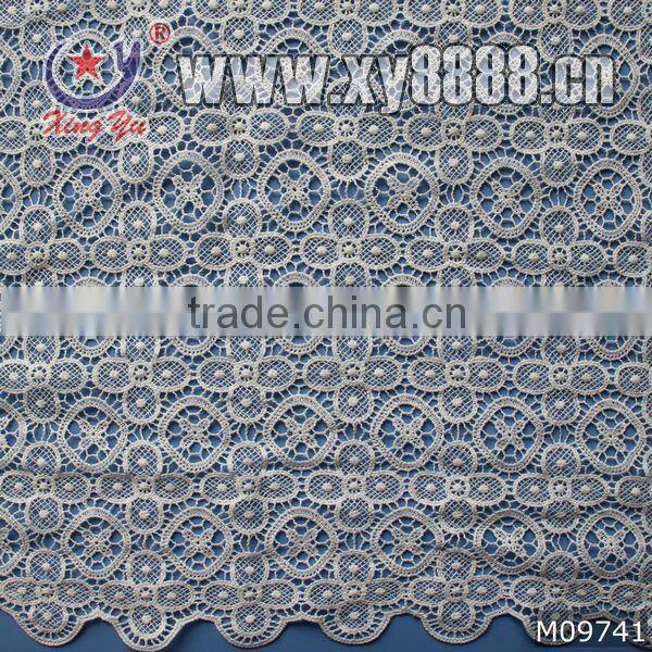 100% Cotton Embroidery Chemical Circle Lace Fabric