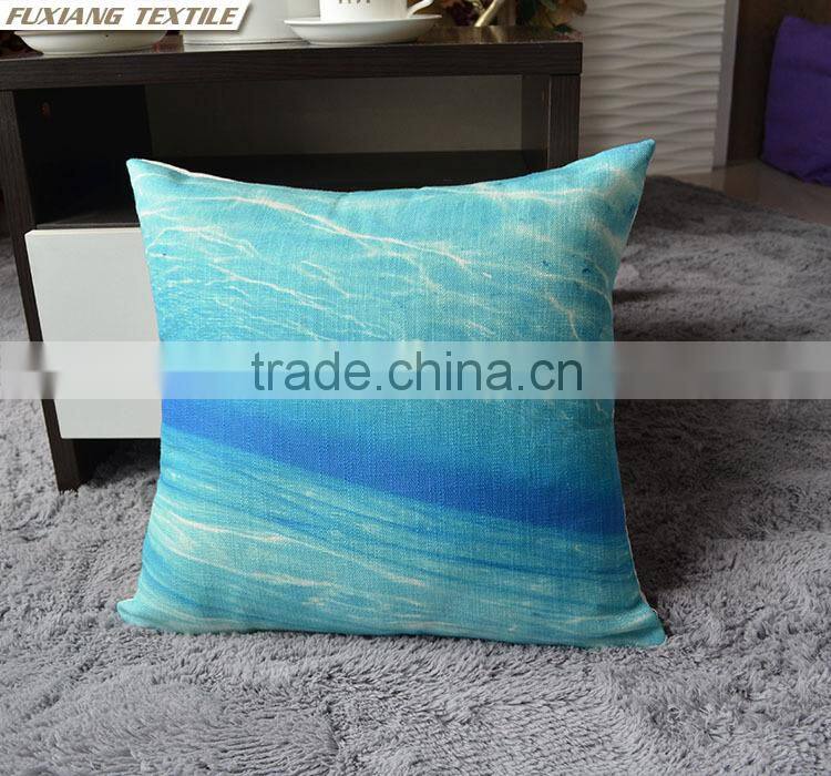 faux linen digital print pillow sea pillow
