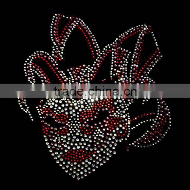 Hot sale head shape iron on rhinestone transfer motif