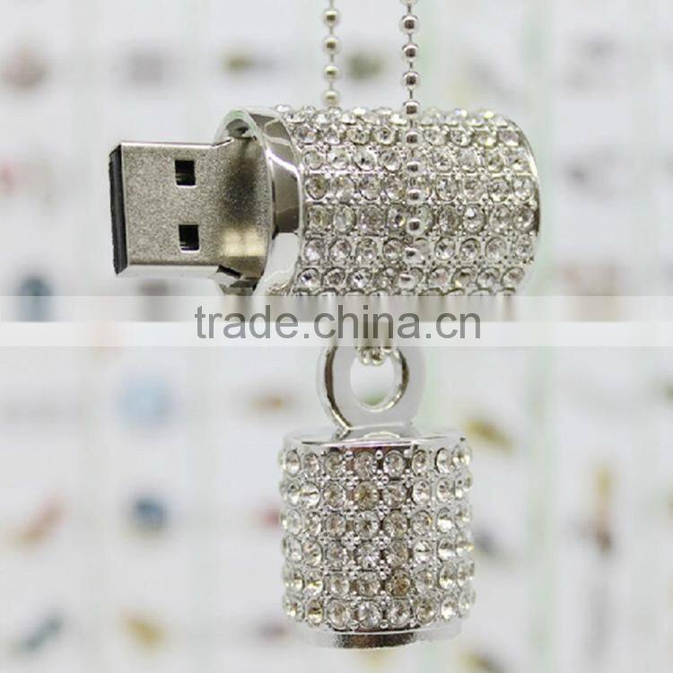 8GB Crystal Lipstick Case Jewelry USB Stick Flash Memory Pen Drive