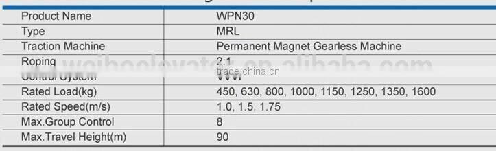 High Quality Germany Technology Passenger Lift WP30-3