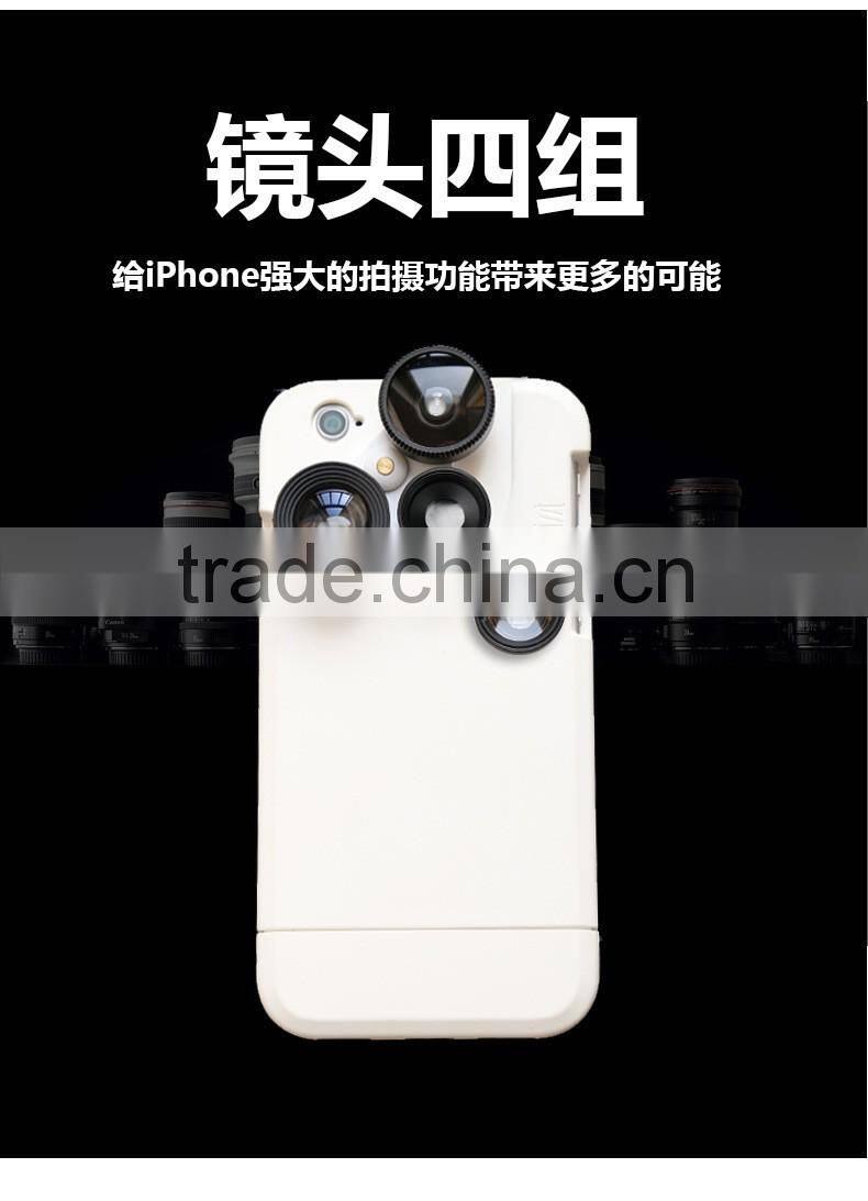 For iphone 6s/6s plus Case and 4 in 1 lens solution for cameras iZZi Slim white color