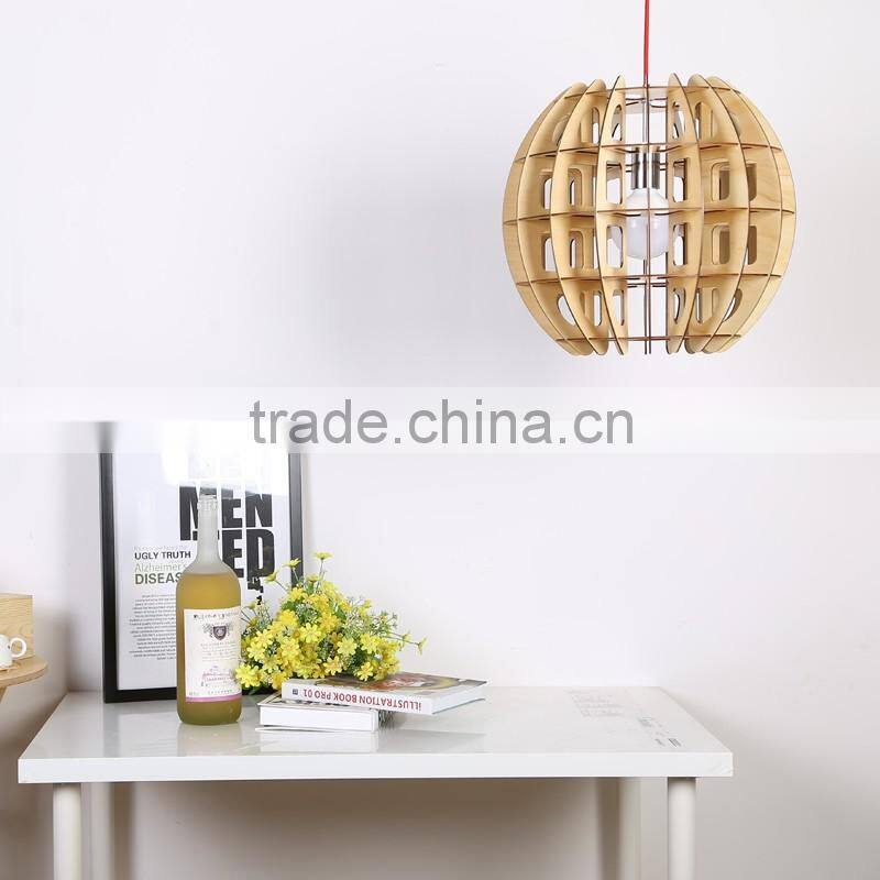 LED pendant light JK-8005B-35 Modern wooden shade pendant light for indoor