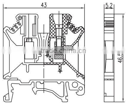 SUK-2.5 combined din rail screw terminal block