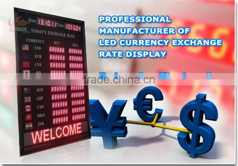 RGX led currency exchange sign led digital number exchange rate display led exchange rate sign
