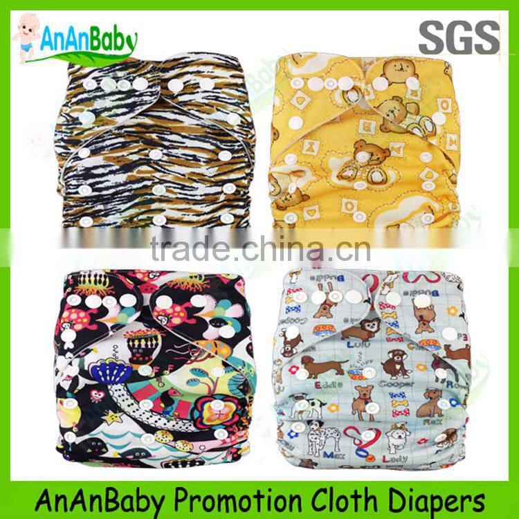 Free Shipping Sale Promotion Printed Cloth Diapers With Microfiber Diapers Inserts